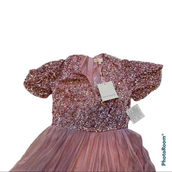 Maya Wrap Front Delicate Sequin Midi Dress - Picture 6 of 11